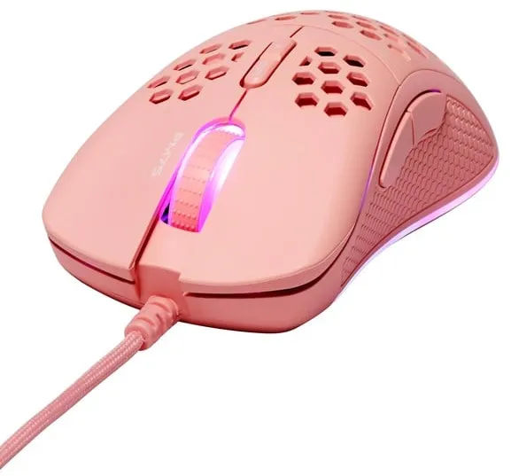 Deltaco PM75 Ultralight - Gaming Mouse - 7 buttons - Pink