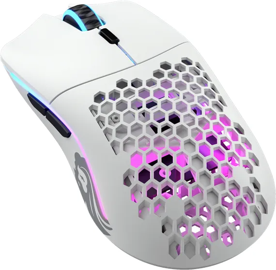 Glorious Model O Wireless - Matte White - Gaming Mouse - Optical - 6 buttons - White with RGB-LED light