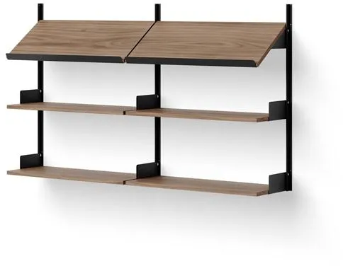 New Works Office Shelf 900 Walnut & Black