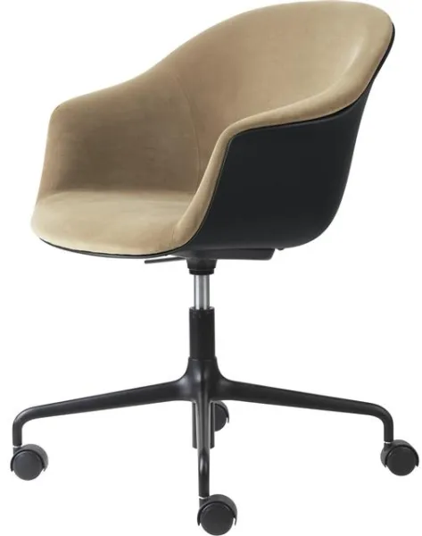 GUBI Bat Office Chair Upholstered Front Matte Black/905 Dune