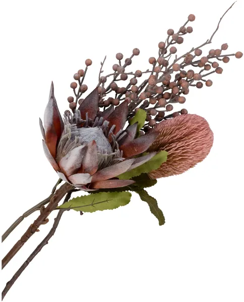HOUSE NORDIC King Protea bouquet artificial flowers, mix - pink plastic (H:74)