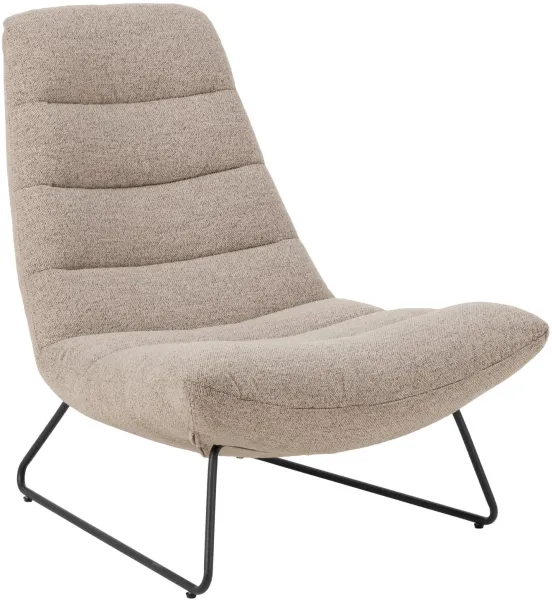 ACT NORDIC Milford lounge chair - beige fabric and black metal