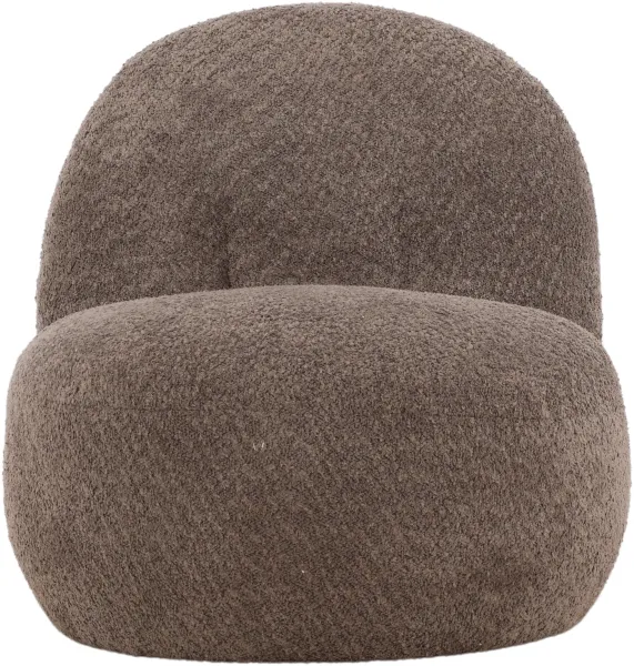 VENTURE DESIGN Omaha lounge chair - brown bouclé polyester
