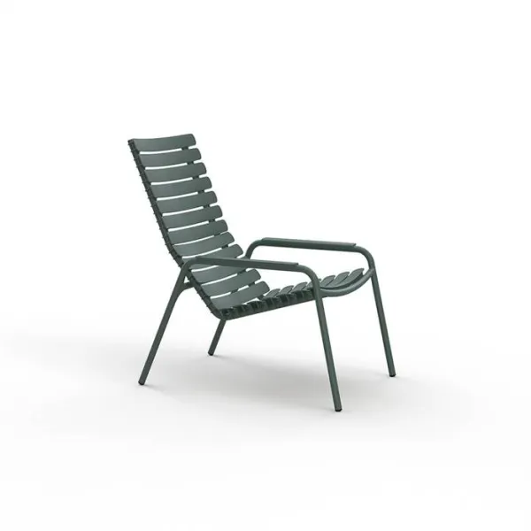 HOUE ReCLIPS lounge chair in recycled plastic - Olive Green