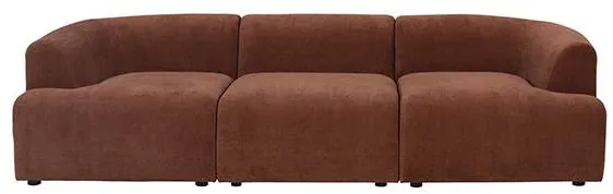 Baloo 3-seater modular sofa - rust red fabric