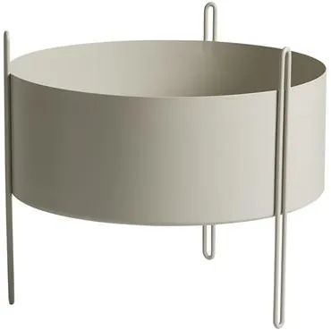 Woud Pidestall Flower Pot Medium Grey