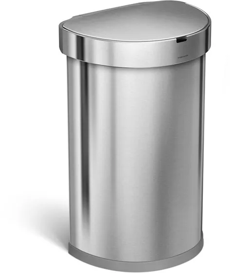 Simplehuman 45L semi-round sensor bin, brushed