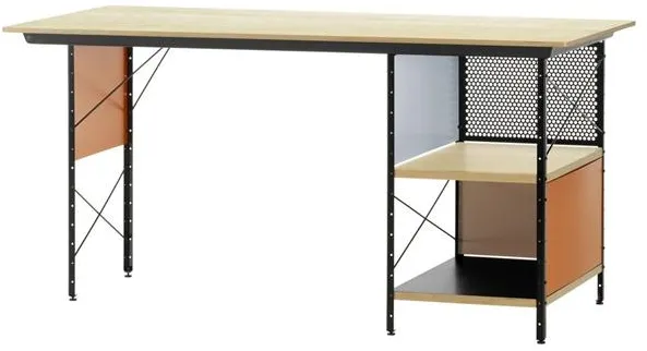 Vitra Eames EDU Desk Black/Orange/Blue/Birch