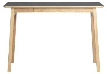 Magnus Olesen Freya Desk Solid Oak Lacquered/Black Linoleum 4023 Forbo