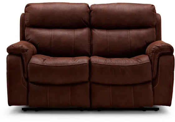HAGA Arizona 2 cinema sofa with electric recliner - brown microfibre fabric