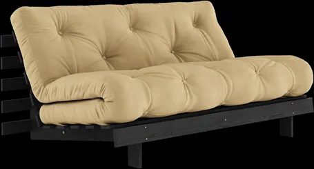 Karup Design Roots Sofa Bed with Roots Mattress 160x200 Wheat Beige/Black Lacquered