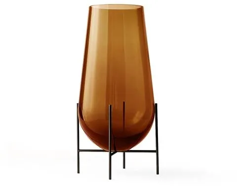 Audo Echasse Vase Small Amber/ Bronzed Brass